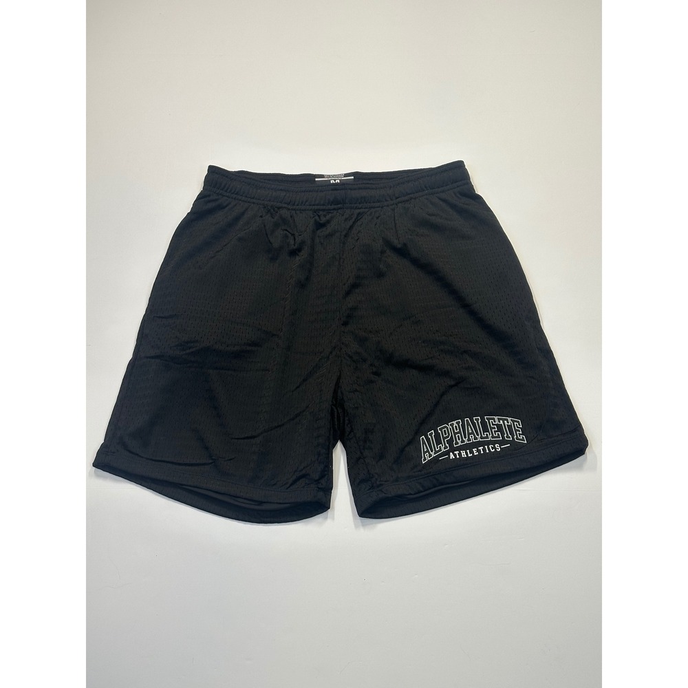 Alphalete Athletics AA Mesh Shorts 6 Inch Black Athletic Gym Mens Medium